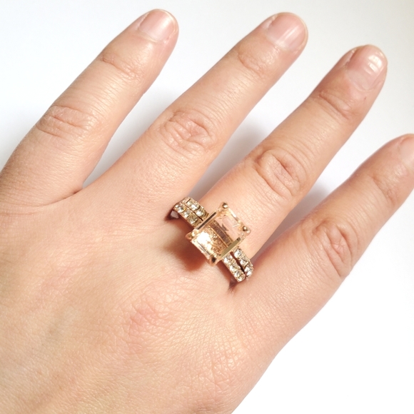 NWOT 18K GF Rose Gold White Topaz Engagement Rings - Picture 13 of 15